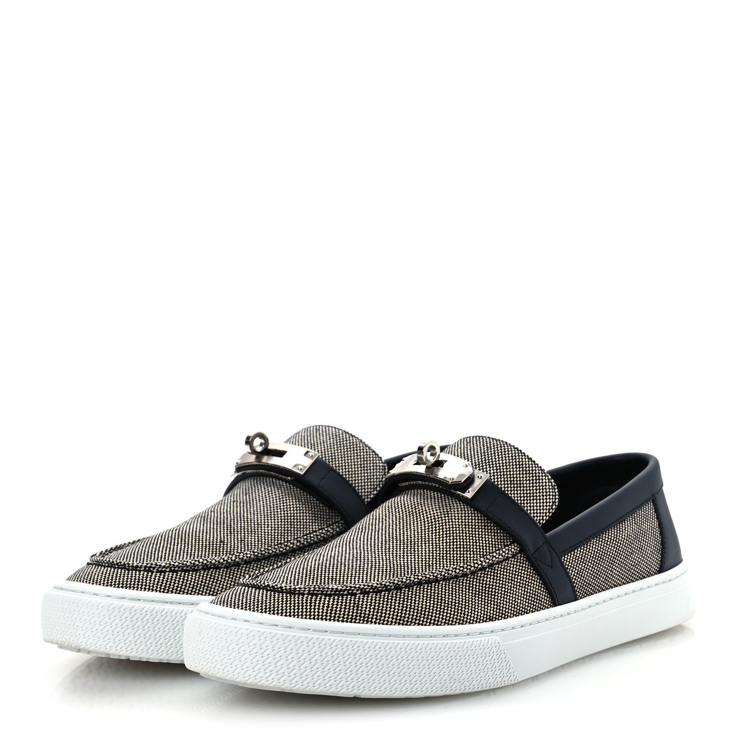 Toile De Coton Calfskin Game Slip On Sneakers 42.5 Prunoir Black