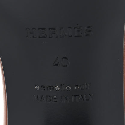 Hermes Calfskin Gigi 50 Sandals 40 Gold Black 8 of 9