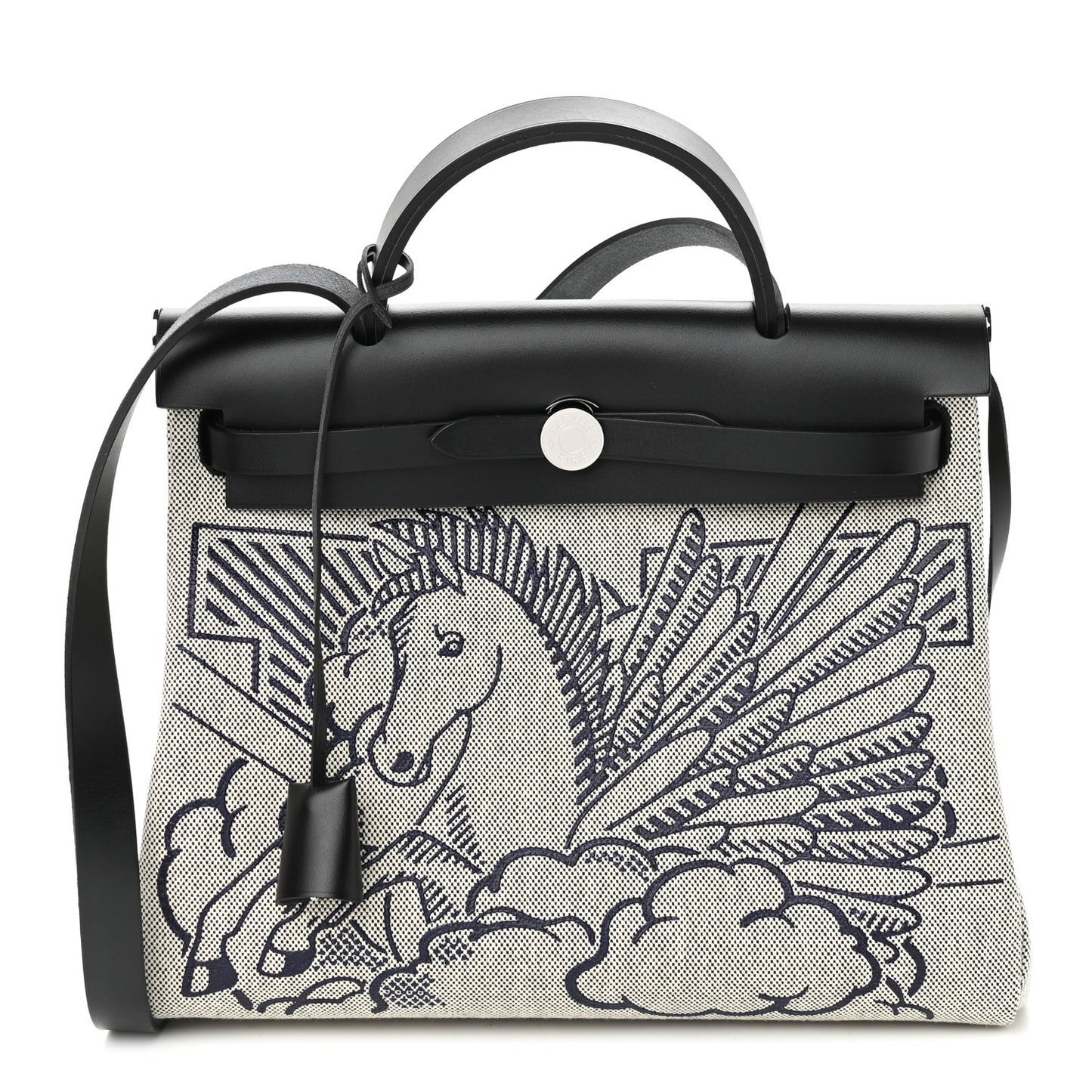 Vache Hunter Toile H Pegase Pop Herbag Zip Retourne 31 PM Bleu Indigo Ecru Black