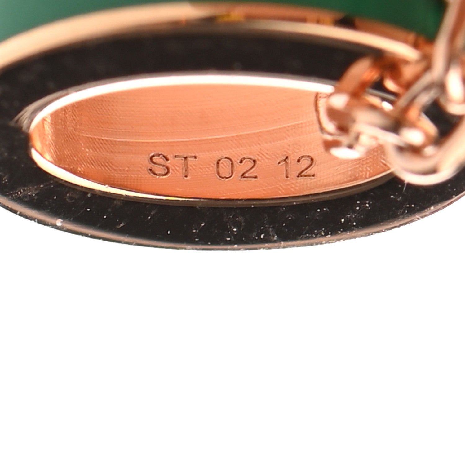 Hermes Lacquered Rose Gold Mini Pop H Pendant Necklace Vert Malachite 7 of 7