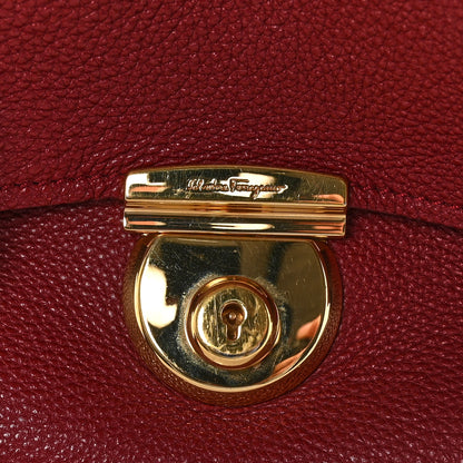Salvatore Ferragamo Pebbled Calfskin East West Fiamma Bag Red 15 of 15