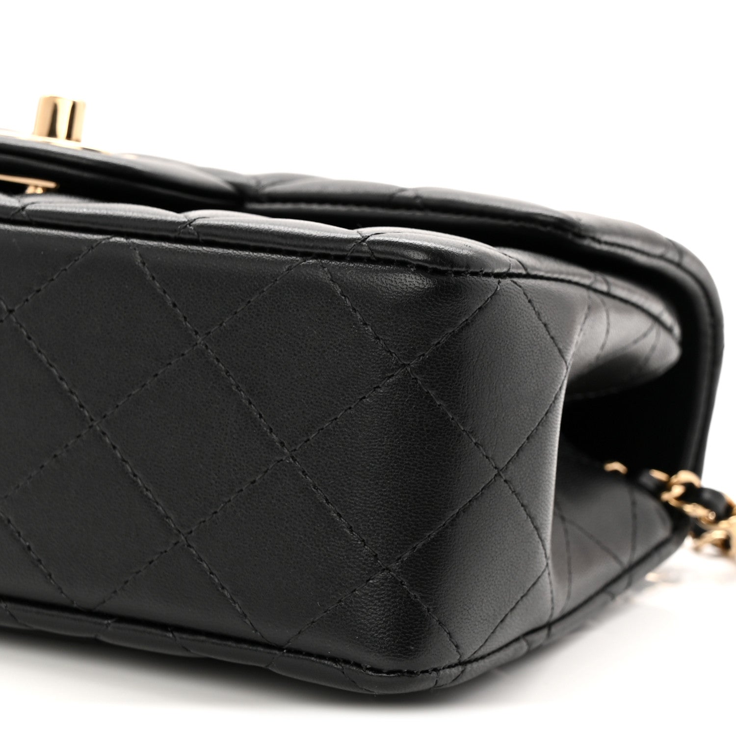 Chanel Lambskin Quilted Mini Top Handle Rectangular Flap Black 10 of 11