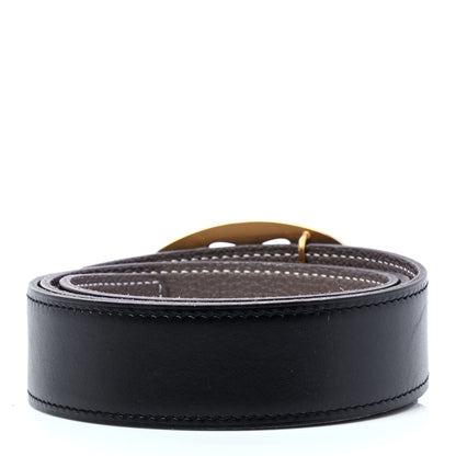Hermes Box Togo 32mm Philippine Belt 80 Black Etoupe 2 of 5