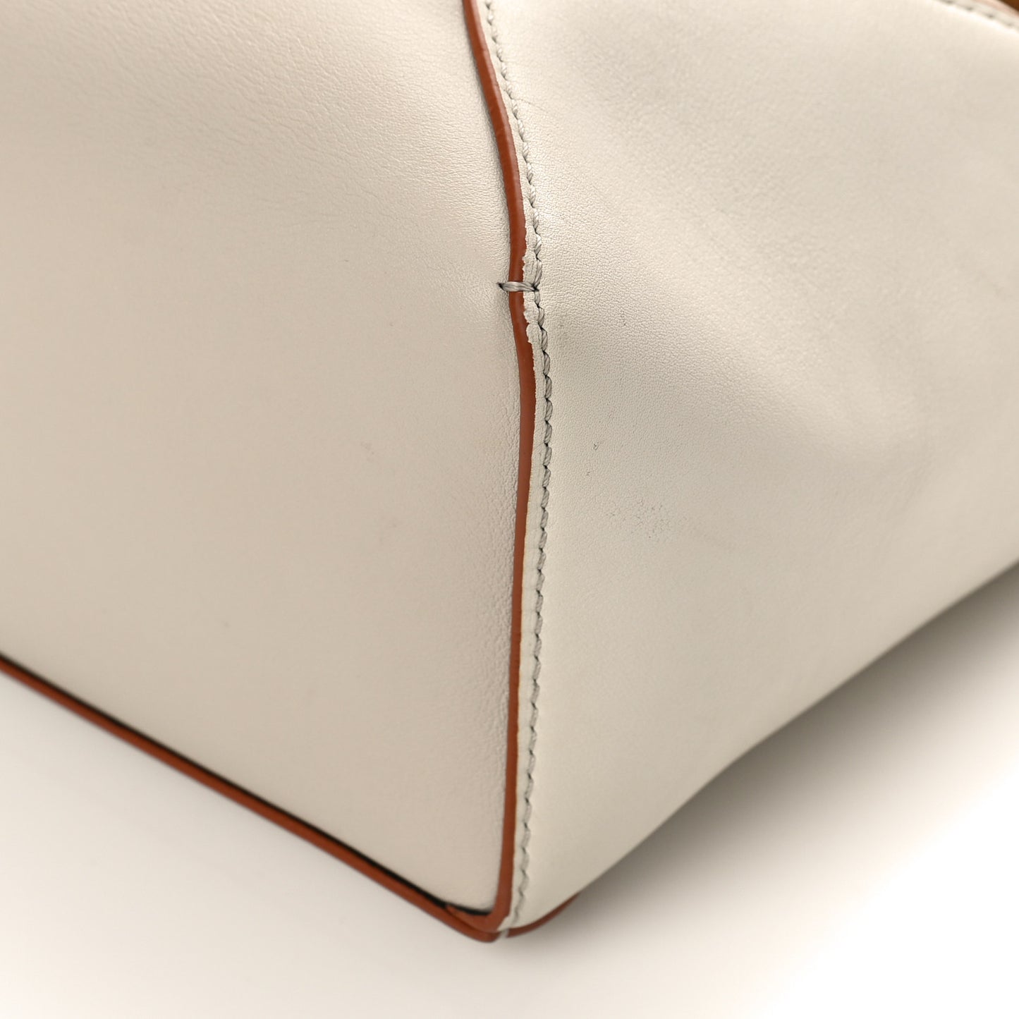 Calfskin Small Puzzle Edge Bag Ghost Soft White