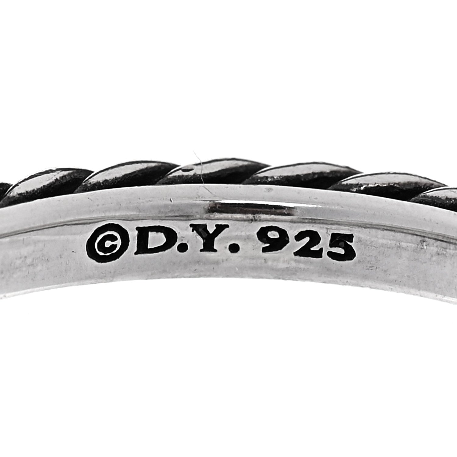 David Yurman Sterling Silver Cable Classics Band Ring 54 7 4 of 4