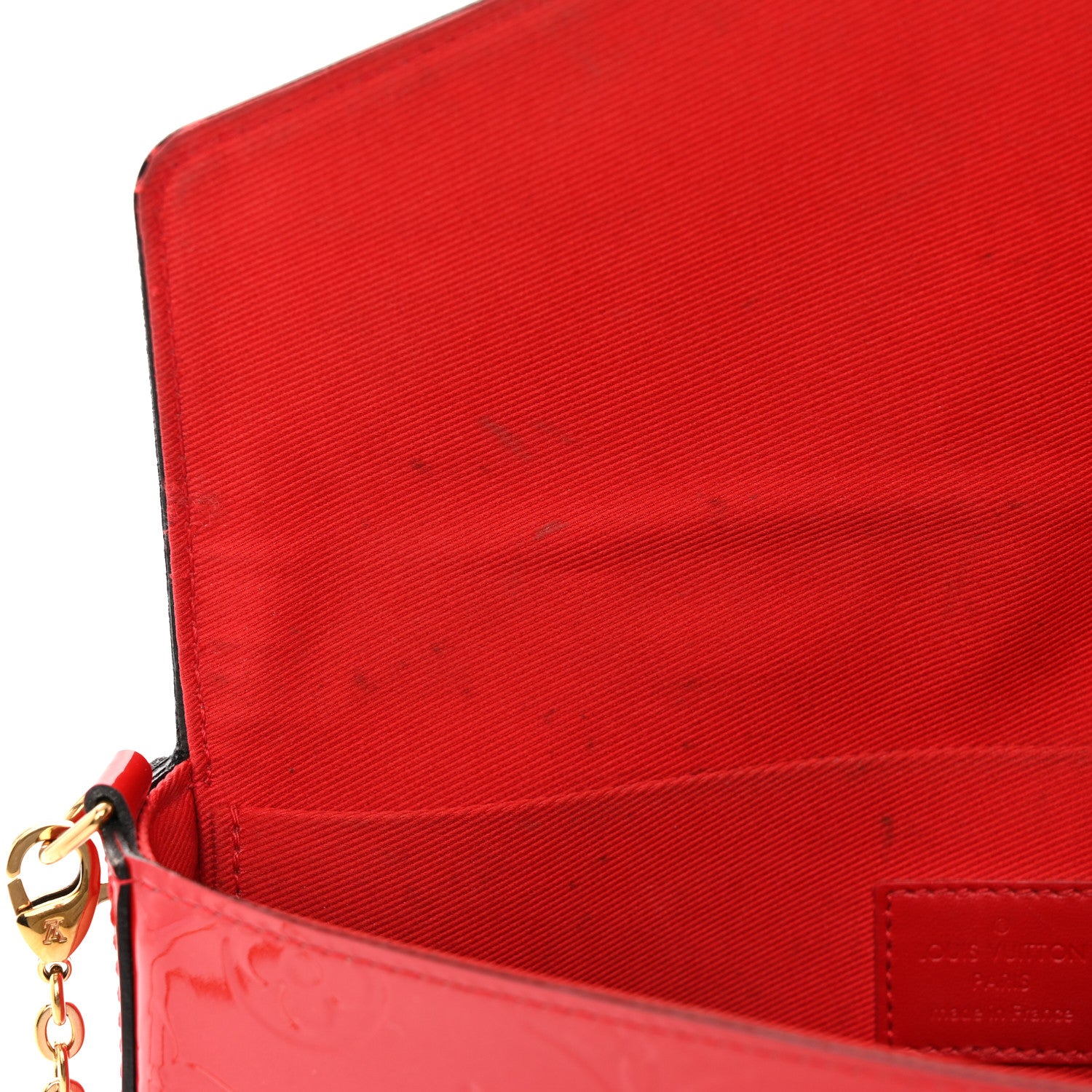 Louis Vuitton Vernis Felicie Pochette Chain Wallet Cherry 13 of 14