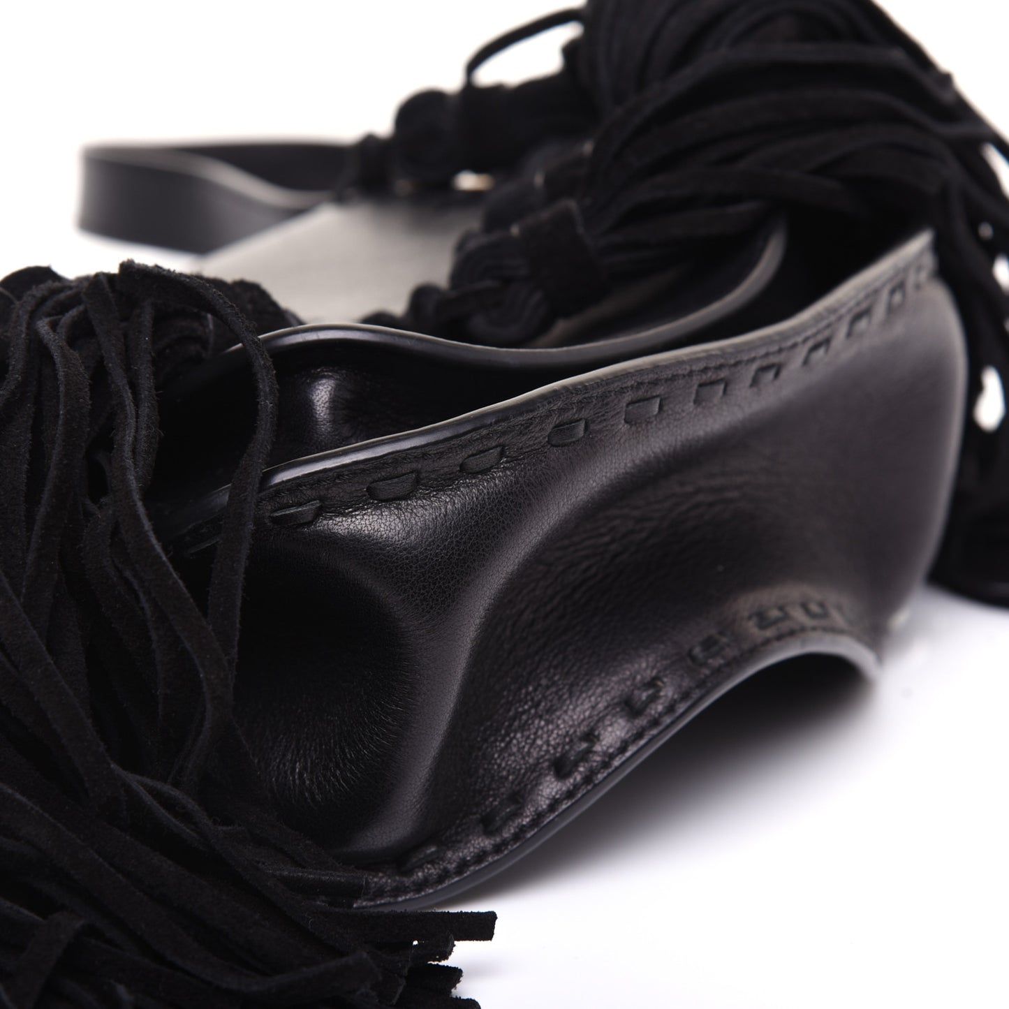 Calfskin Mini Hudson Fringe Shoulder Bag Black