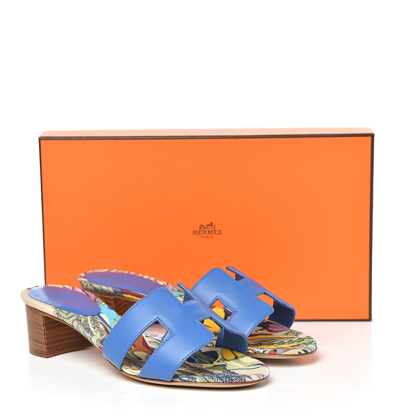 Calfskin Oasis Sandals 36 Bleu Zanzibar