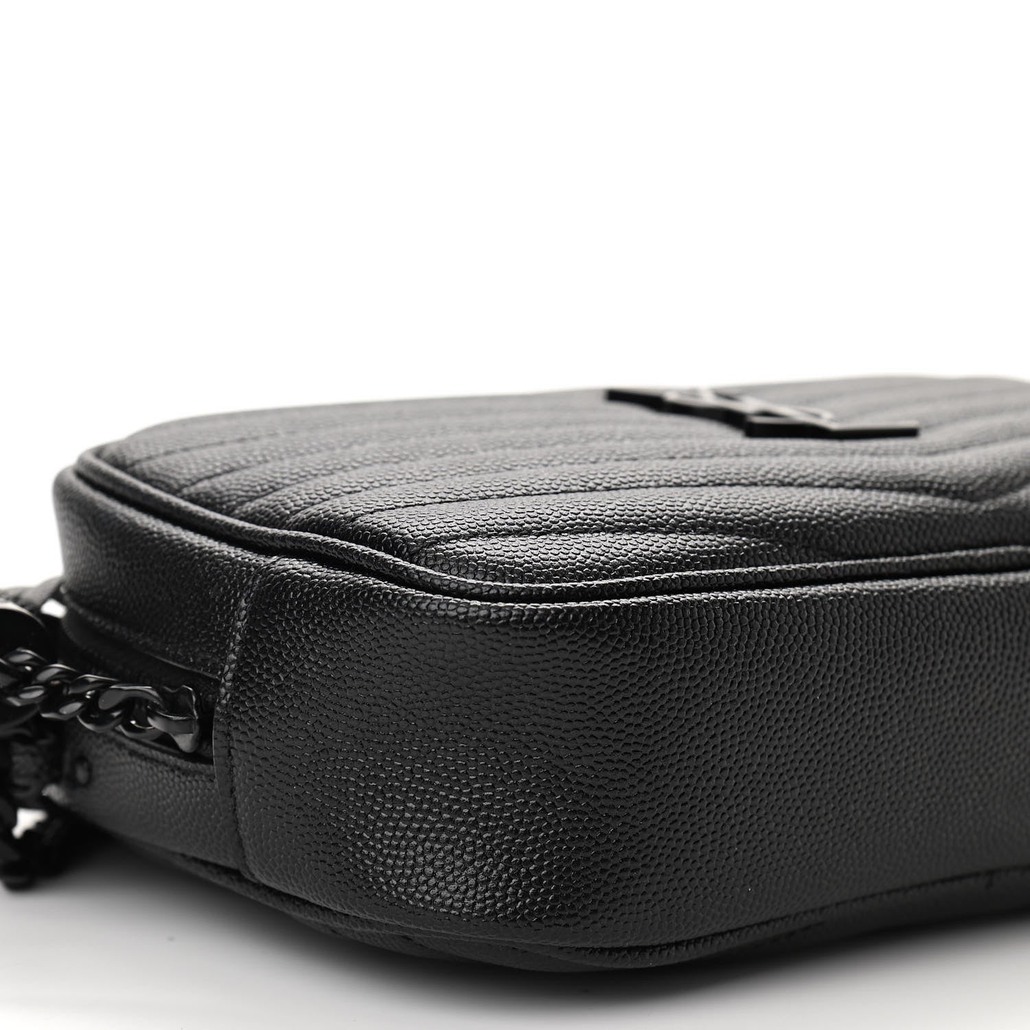 Saint Laurent Grain De Poudre Matelasse Monogram Mini Lou Camera Bag Black 9 of 11