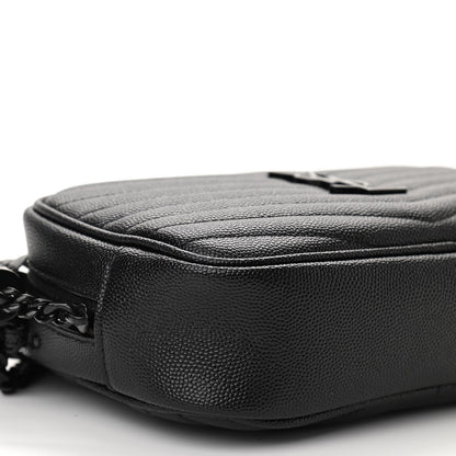 Saint Laurent Grain De Poudre Matelasse Monogram Mini Lou Camera Bag Black 9 of 11