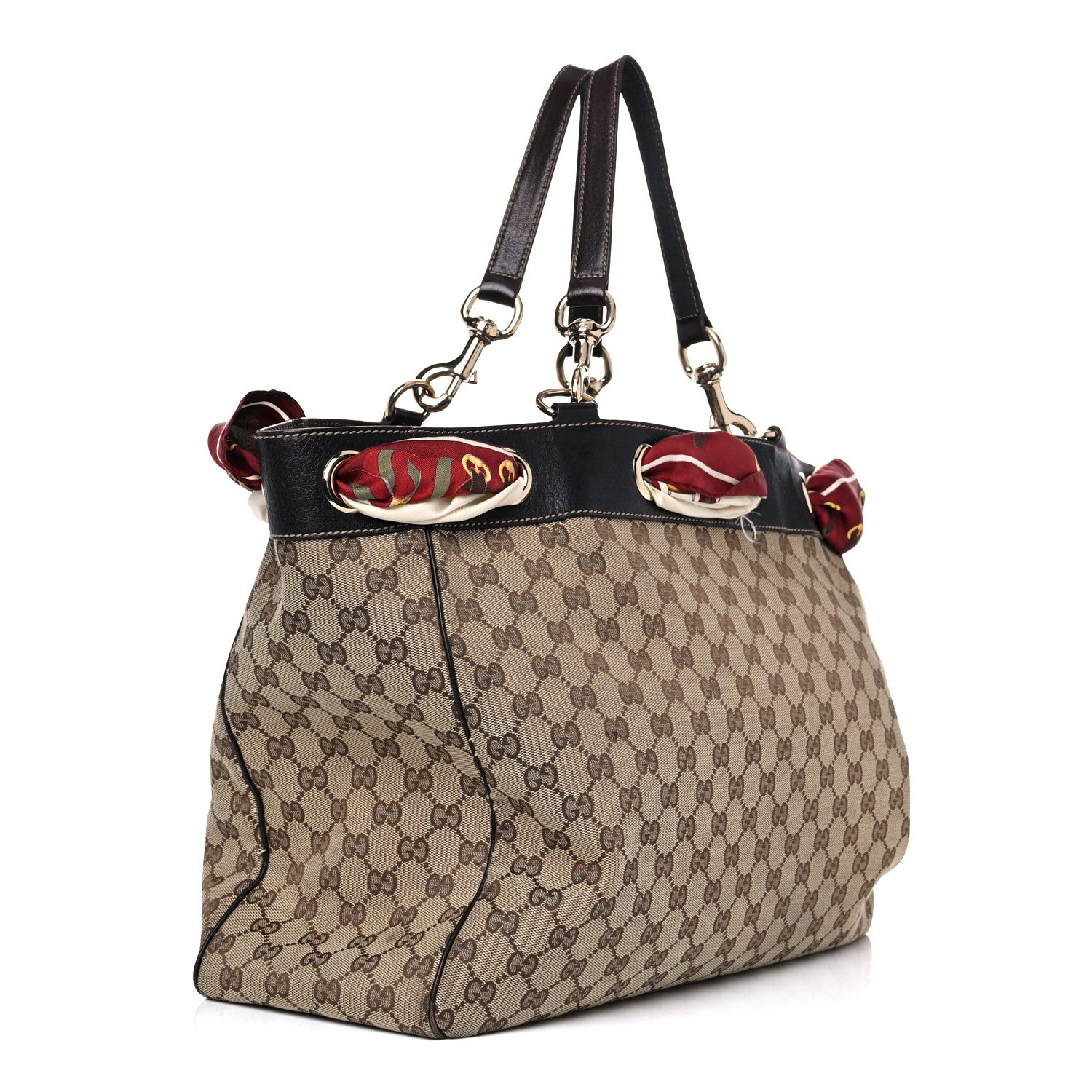 Gucci Monogram Large Positano Tote Brown 3 of 21