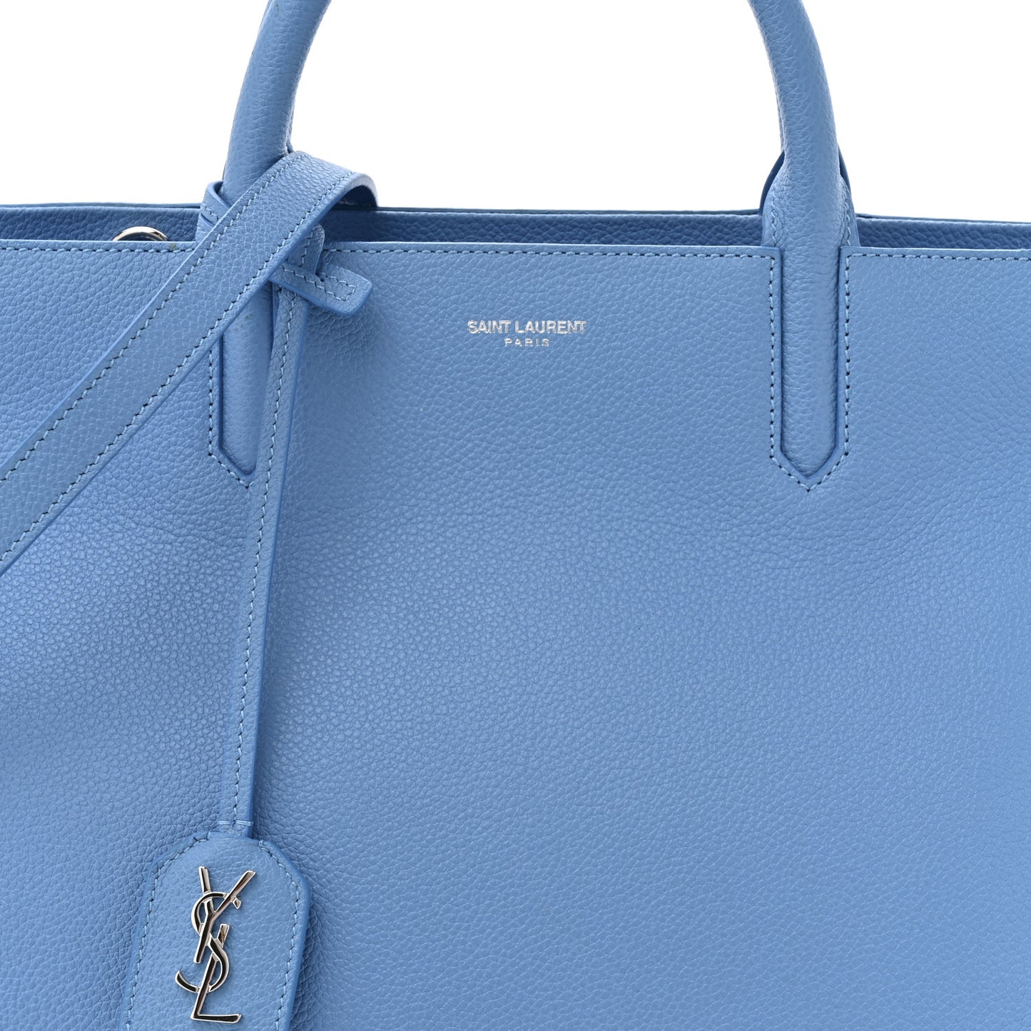 Grained Calfskin Small Rive Gauche Cabas Blue Clair