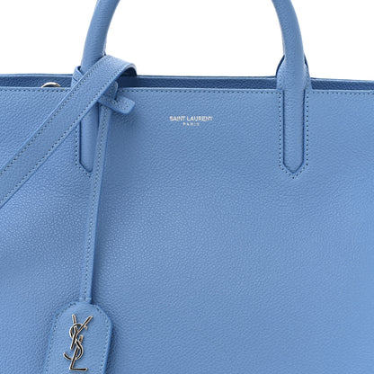 Saint Laurent Grained Calfskin Small Rive Gauche Cabas Blue Clair 8 of 12