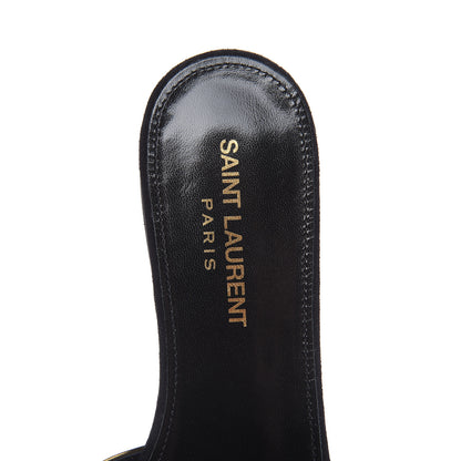 Saint Laurent Suede Tribute 05 Slide Sandals 37 Black 7 of 9