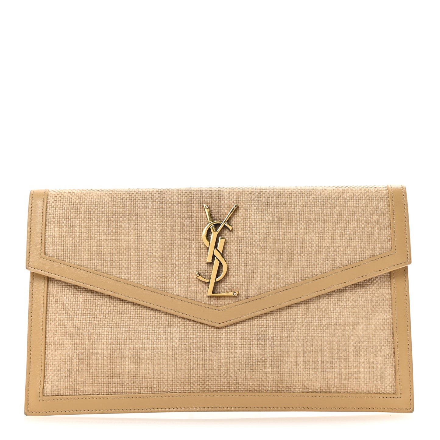 Micro Raffia Uptown Pouch Natural Hay Blush