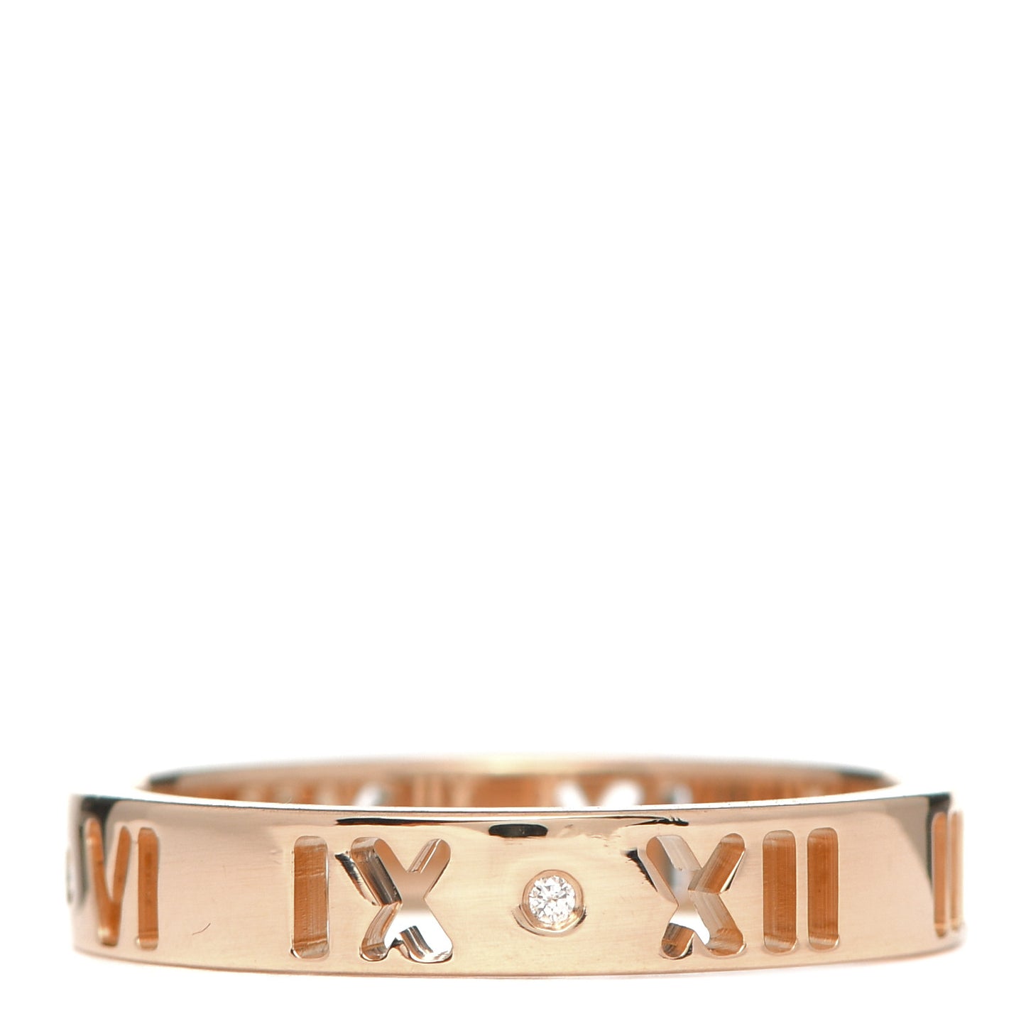 18K Rose Gold Diamond Atlas Pierced Ring 50 5.25
