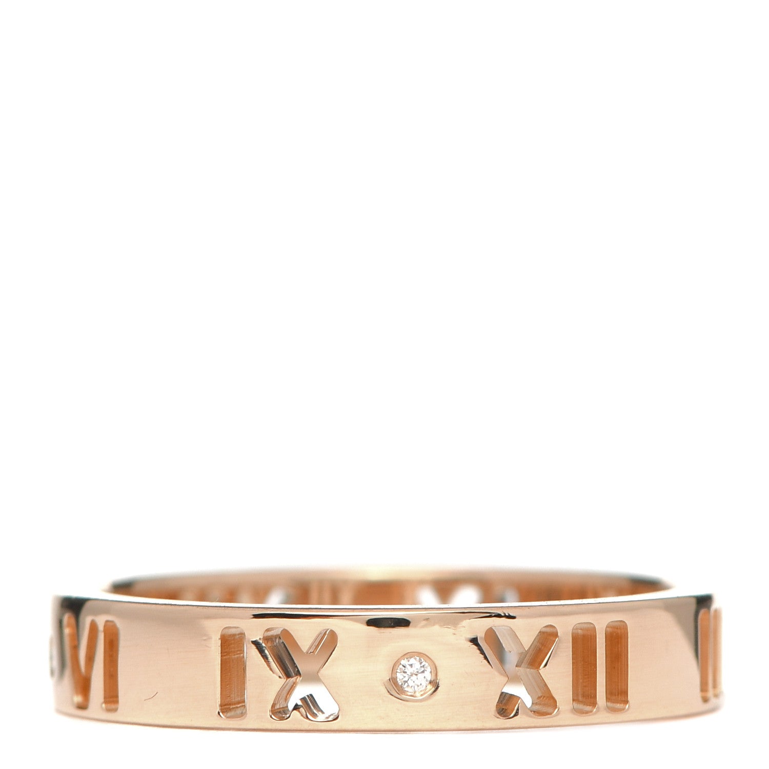 Tiffany 18K Rose Gold Diamond Atlas Pierced Ring 50 5.25 1 of 4