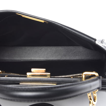 Fendi Vitello Morgan Shiny Nappa Medium Peekaboo Iconic Satchel Black 6 of 10