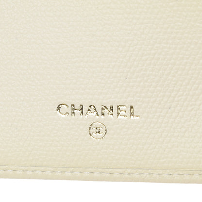 Chanel Grained Calfskin CC Button Bi-Fold Wallet Ivory 6 of 8