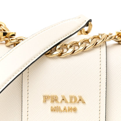 Prada Saffiano Lux Sidonie Small Chain Crossbody Bag White 8 of 10