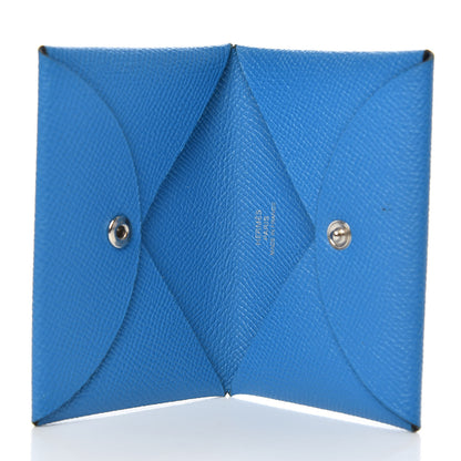 Hermes Epsom Calvi Card Case Bleu Zanzibar 5 of 7