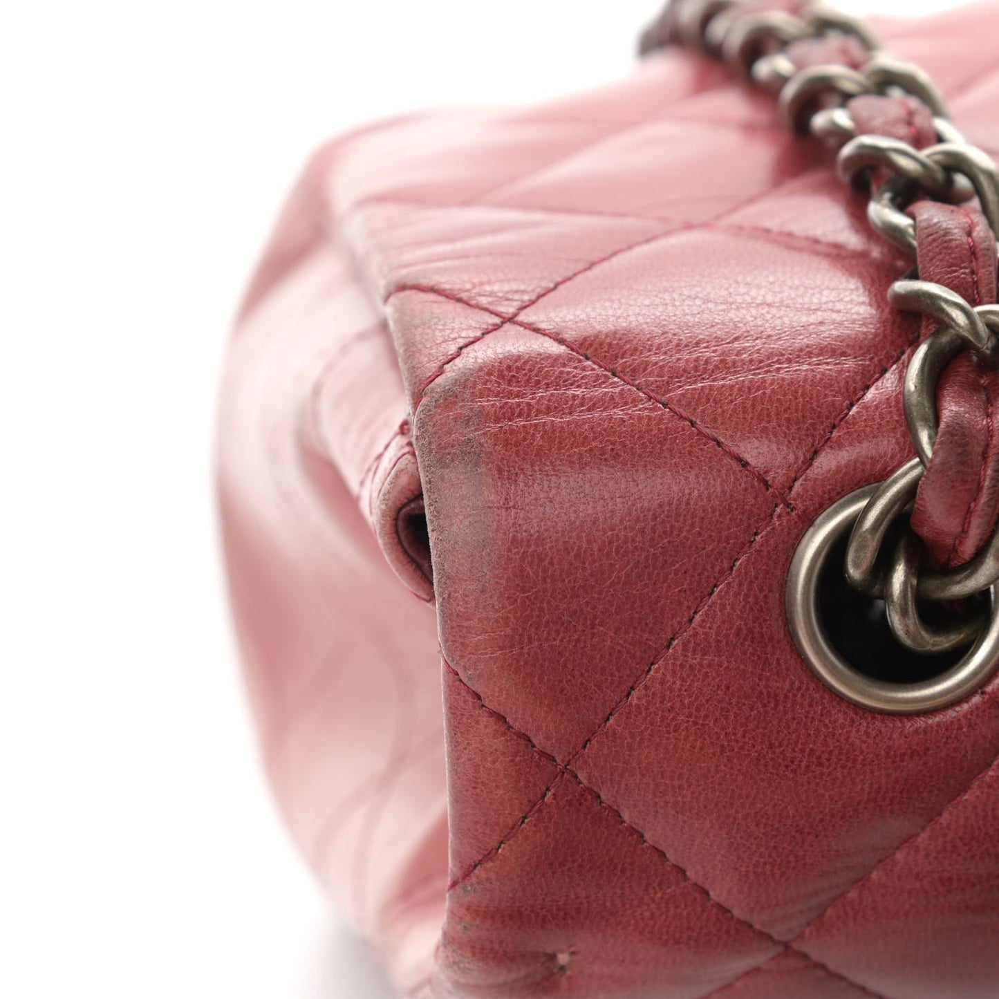 Lambskin Degrade Quilted Jumbo Single Flap Red