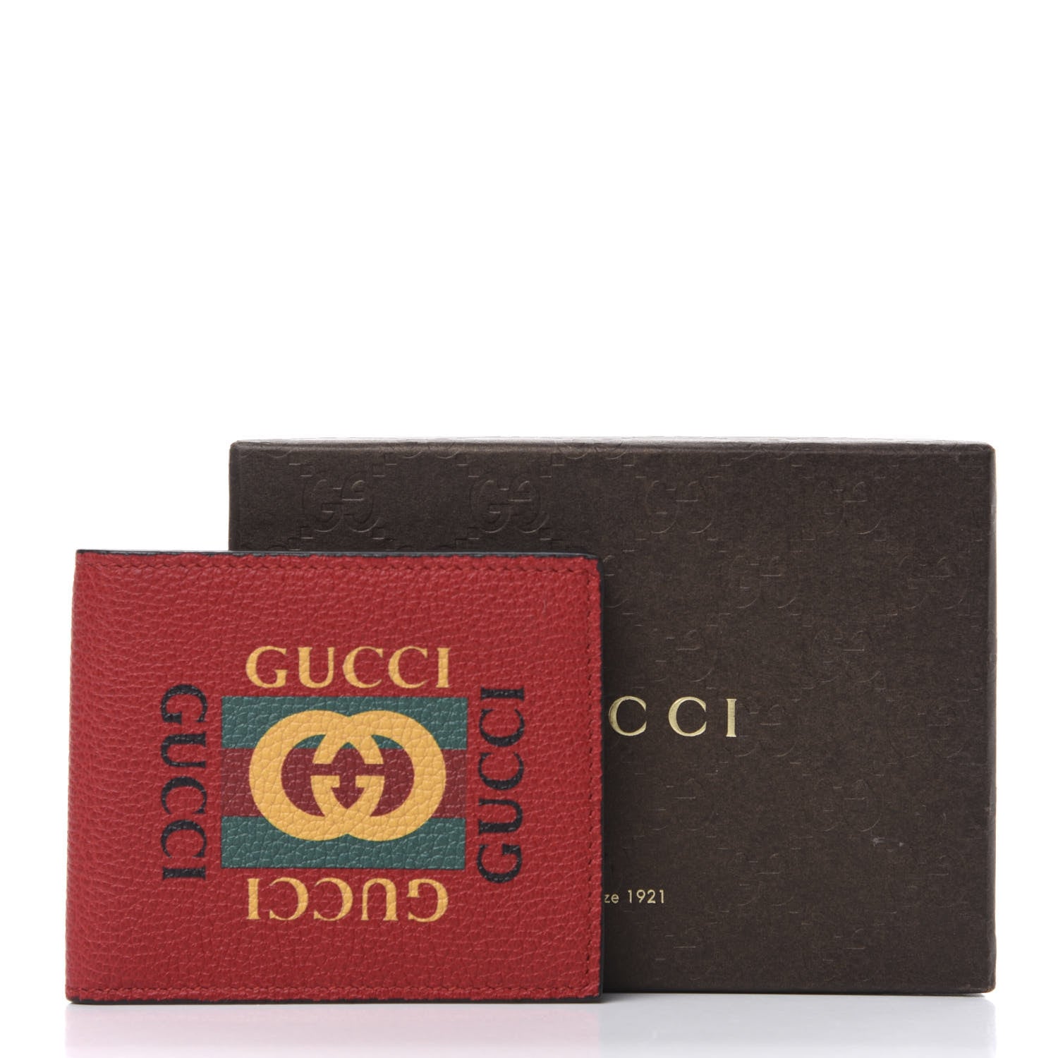 Gucci Calfskin Logo Bi-Fold Wallet Red 7 of 7