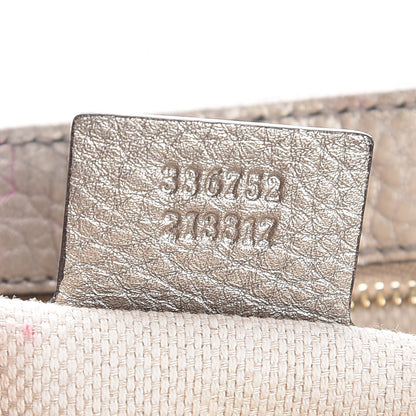 Gucci Metallic Pebbled Calfskin Medium Soho Flap Crossbody Golden Beige 7 of 13