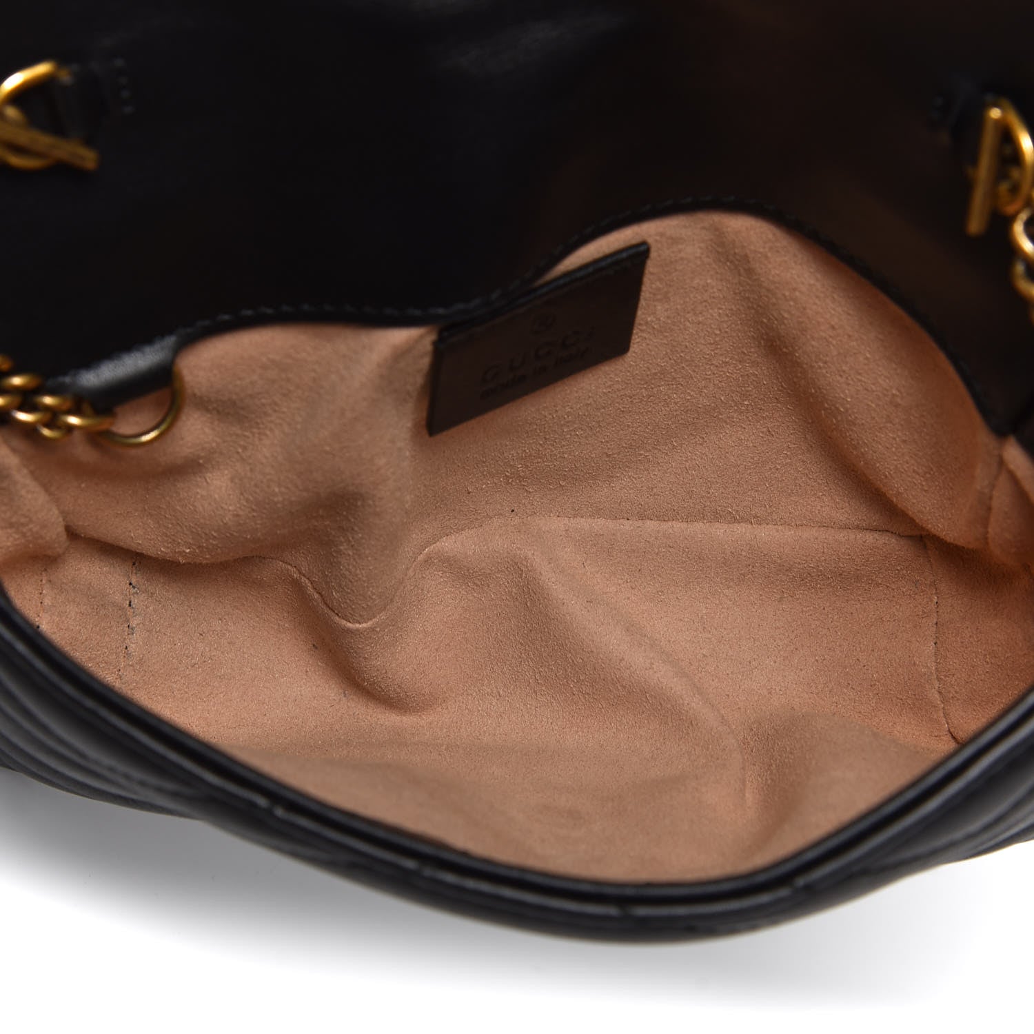 Gucci Calfskin Matelasse Super Mini GG Marmont Shoulder Bag Black 5 of 9