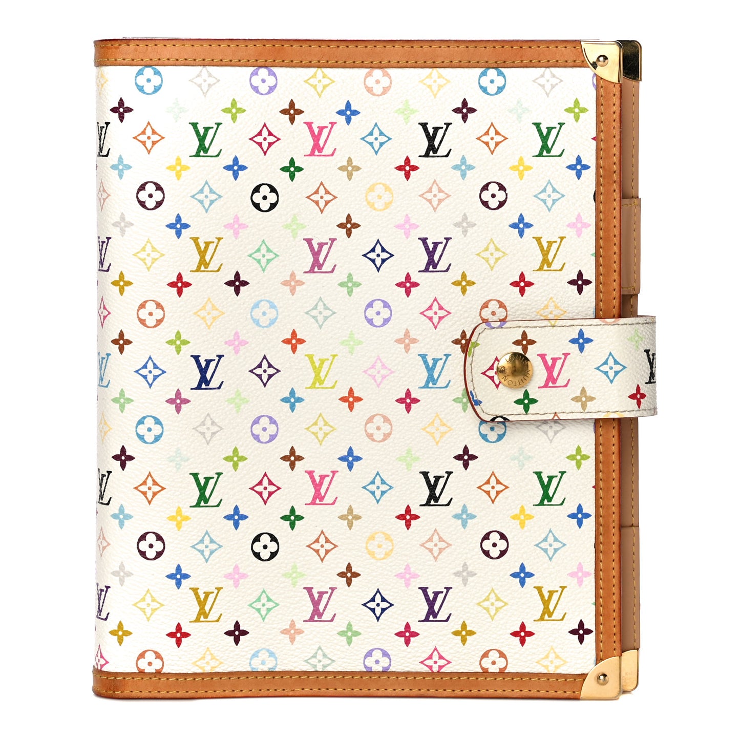 Monogram Multicolor Large Ring Agenda Cover White