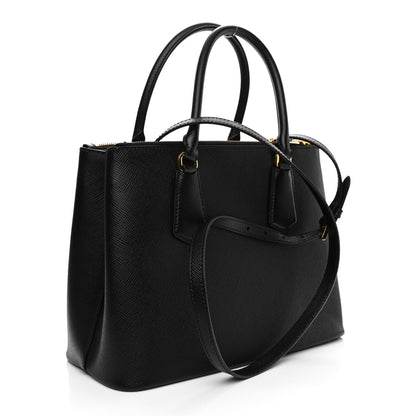 Prada Saffiano Cuir Medium Galleria Double Zip Tote Black 3 of 11