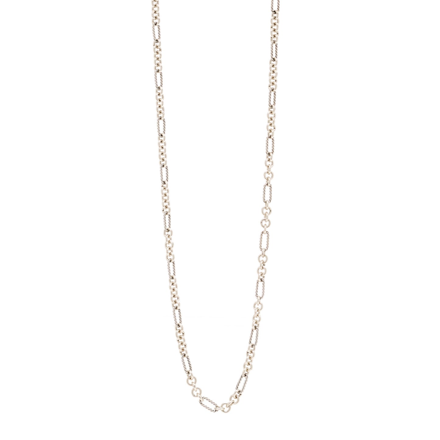 Sterling Silver 18K Yellow Gold Figaro Chain Link Necklace