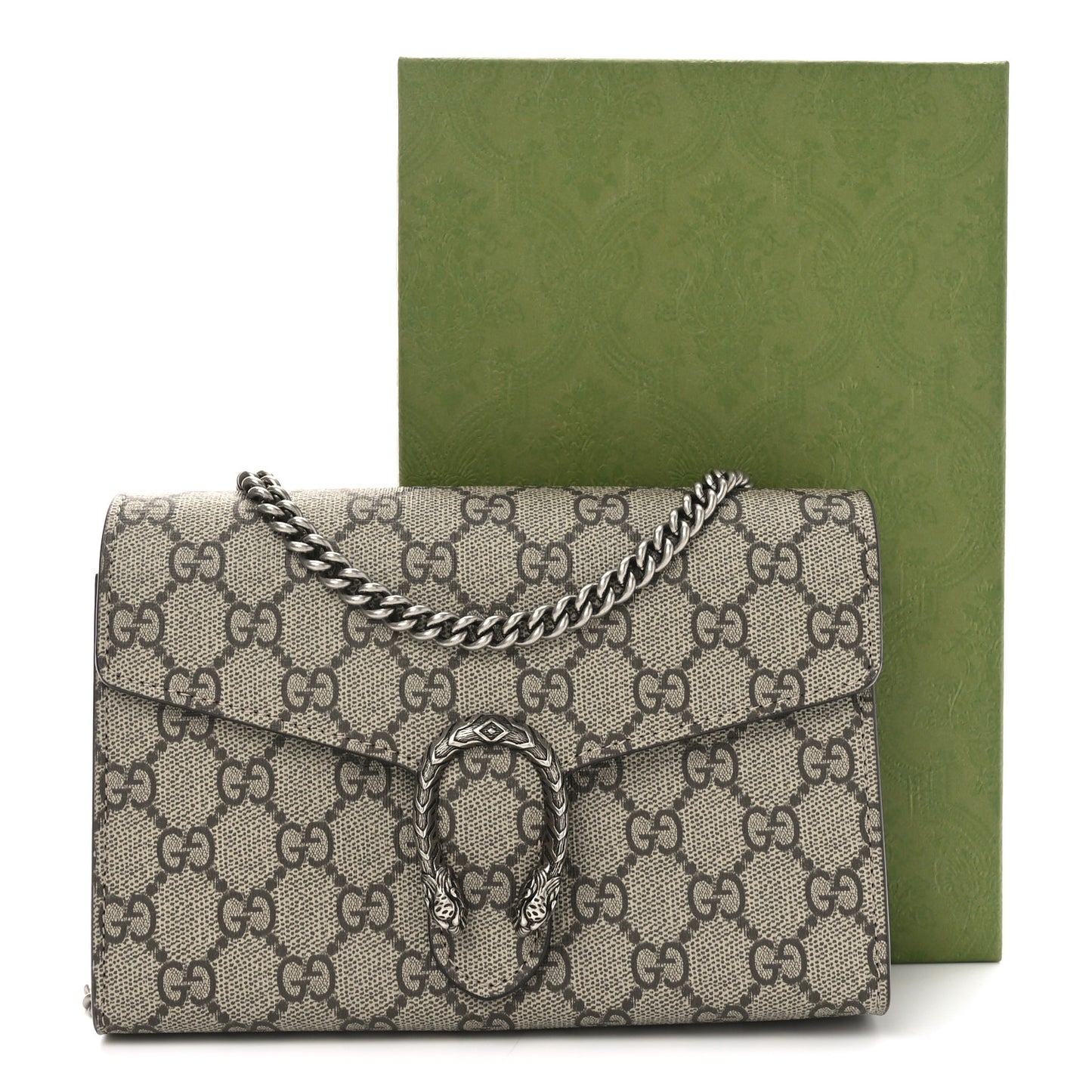 GG Supreme Monogram Mini Dionysus Chain Wallet Beige Taupe