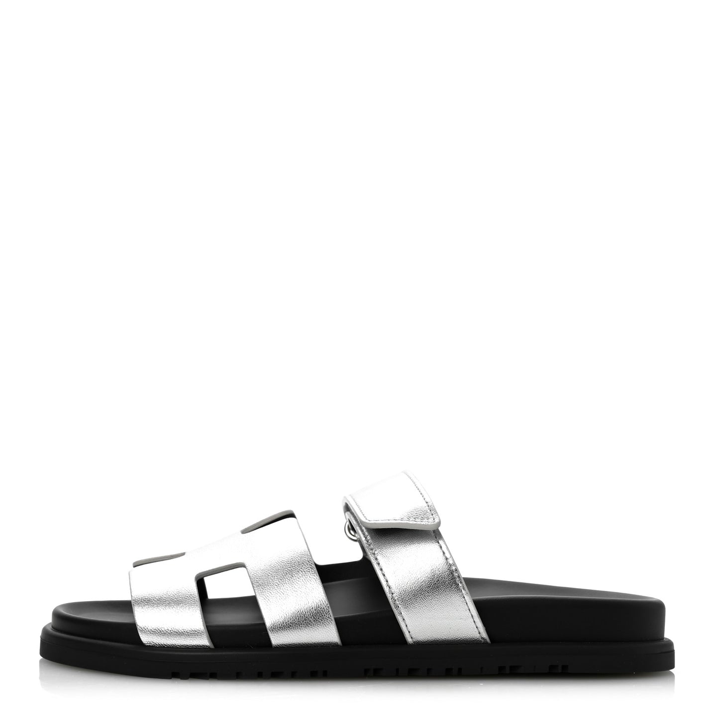 Metallic Goatskin Womens Chypre Sandals 38 Argent