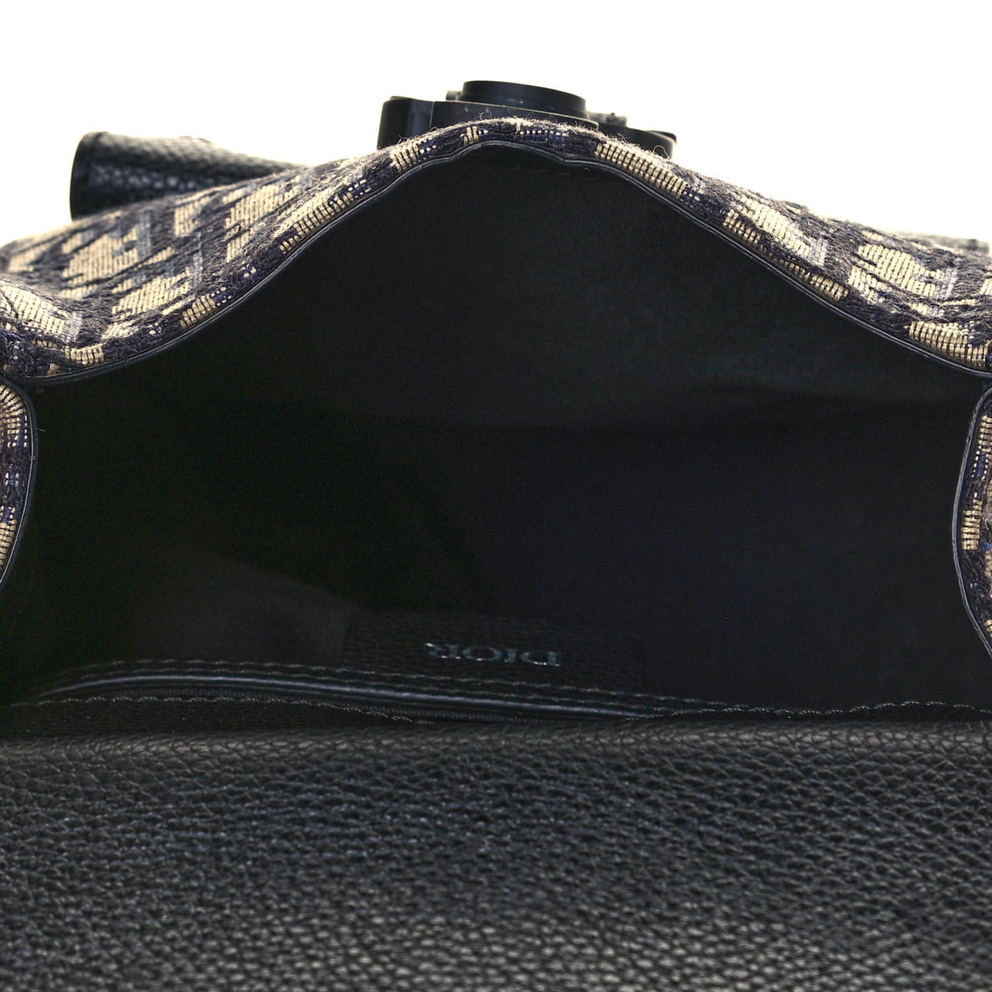 HOMME Oblique Calfskin Mens Mini Saddle Backpack Navy Blue