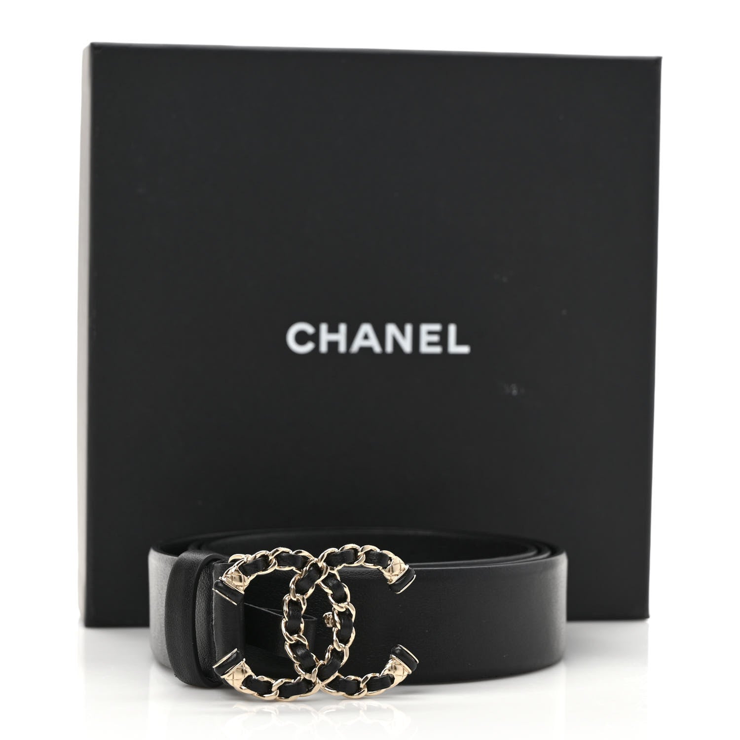Chanel Calfskin CC Chain Belt 85 34 Black 6 of 6
