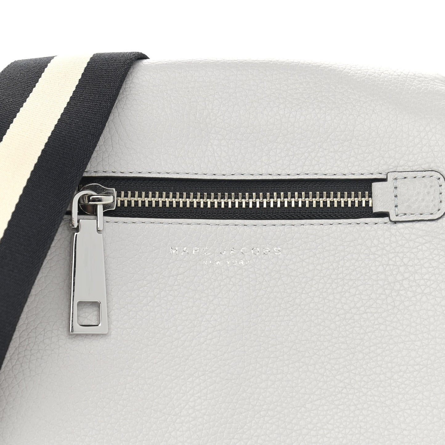 Pebbled Calfskin Recruit Nomad Crossbody Rock Gray