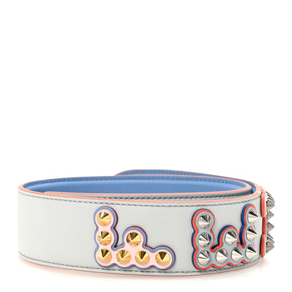 Fendi Vitello Dolce Fun Fair Metal Studded Strap You Grigio Perla Blue Multicolor 2 of 5