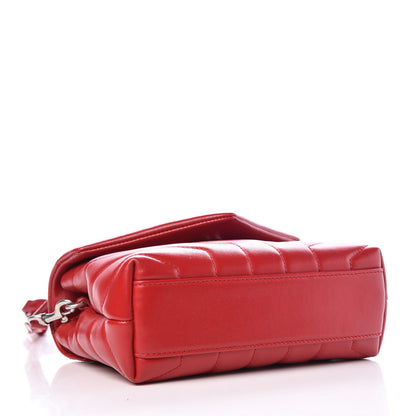Saint Laurent Calfskin Y Quilted Monogram Toy Loulou Crossbody Bag Red 4 of 7