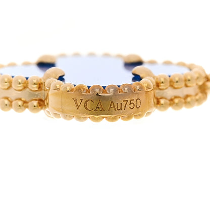 Van Cleef & Arpels 18K Yellow Gold Blue Agate 5 Motifs Vintage Alhambra Bracelet 3 of 5