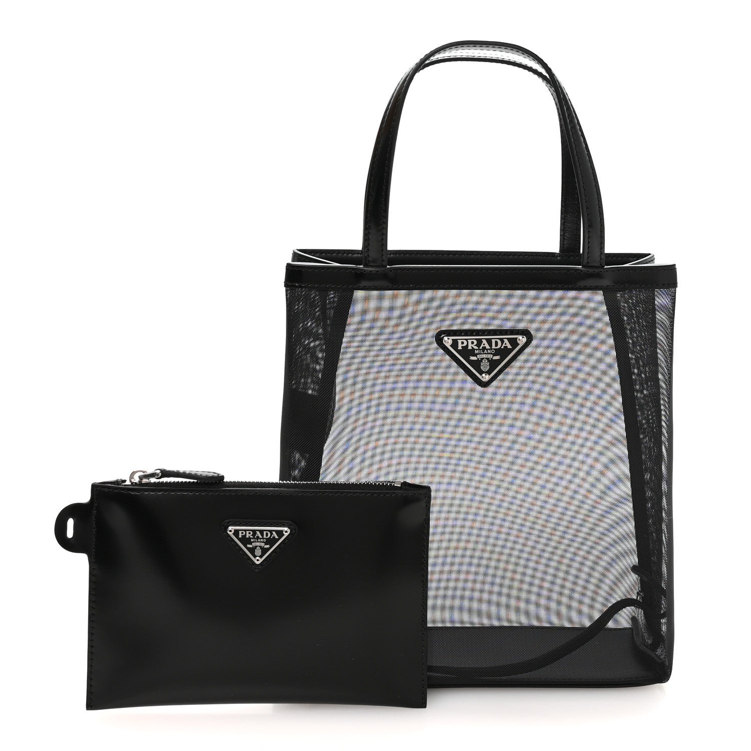 Prada Mesh Small Tote Bag Black 1864294 – FASHIONPHILE