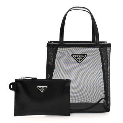Prada Mesh Small Tote Bag Black 3 of 11