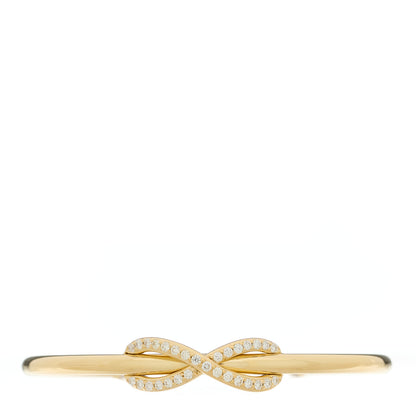 Tiffany 18K Yellow Gold Diamond Infinity Cuff Bracelet 1 of 4