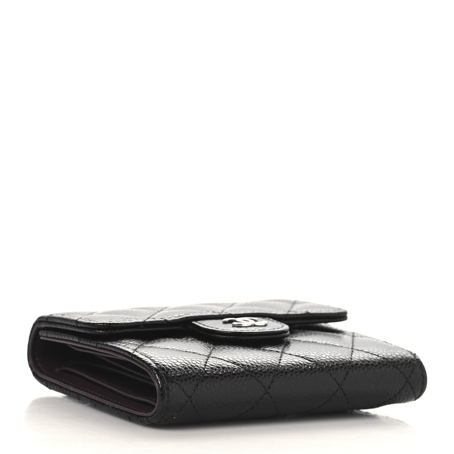 Chanel Caviar Quilted Compact Flap Wallet Black 4 of 8