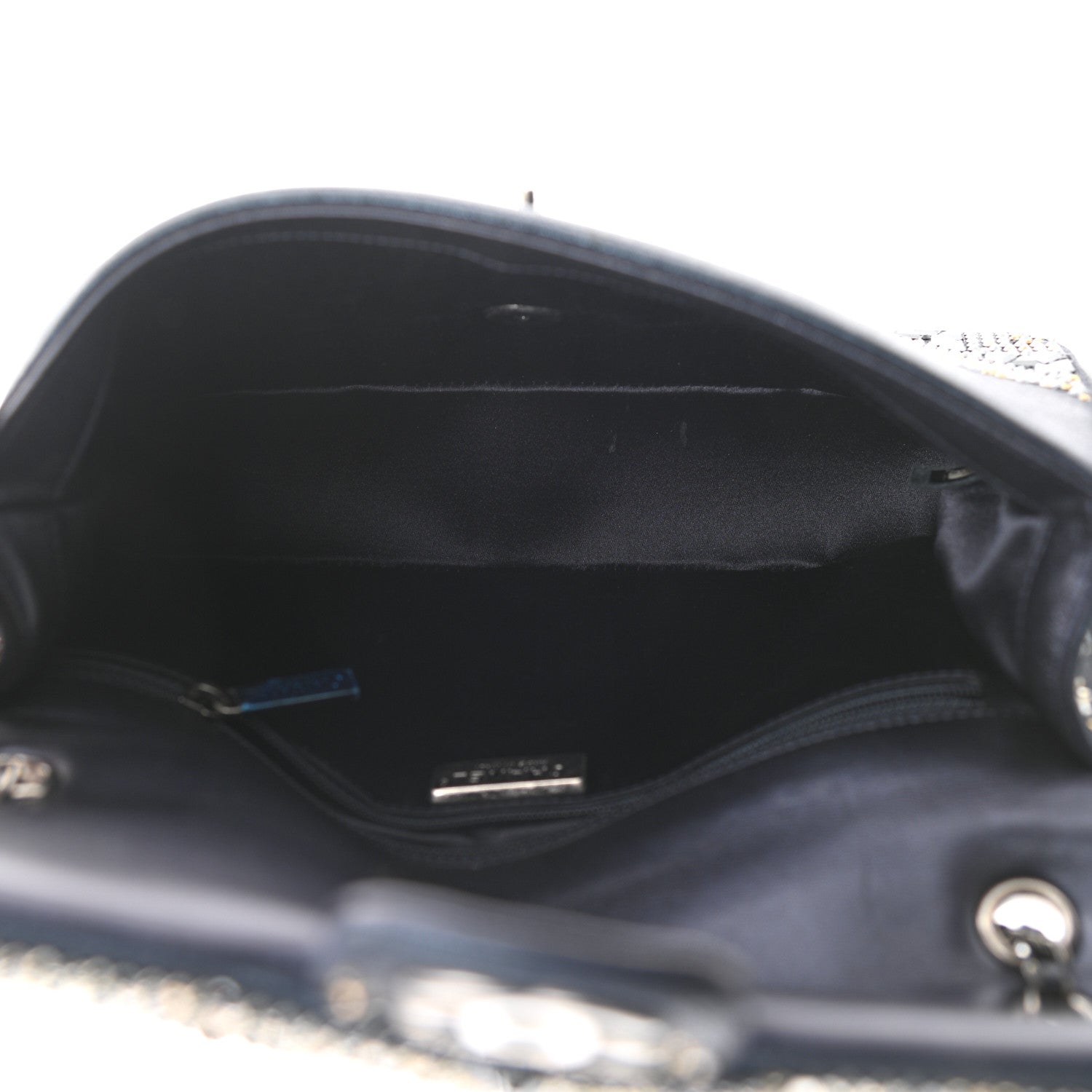Chanel Oxidized Goatskin Strass Buonasera Medium Flap Dark Blue 5 of 10
