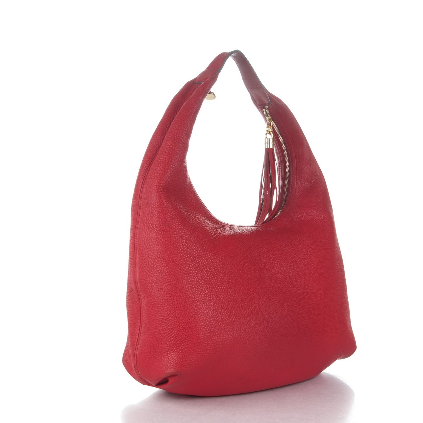 Pebbled Calfskin Large Soho Hobo Red