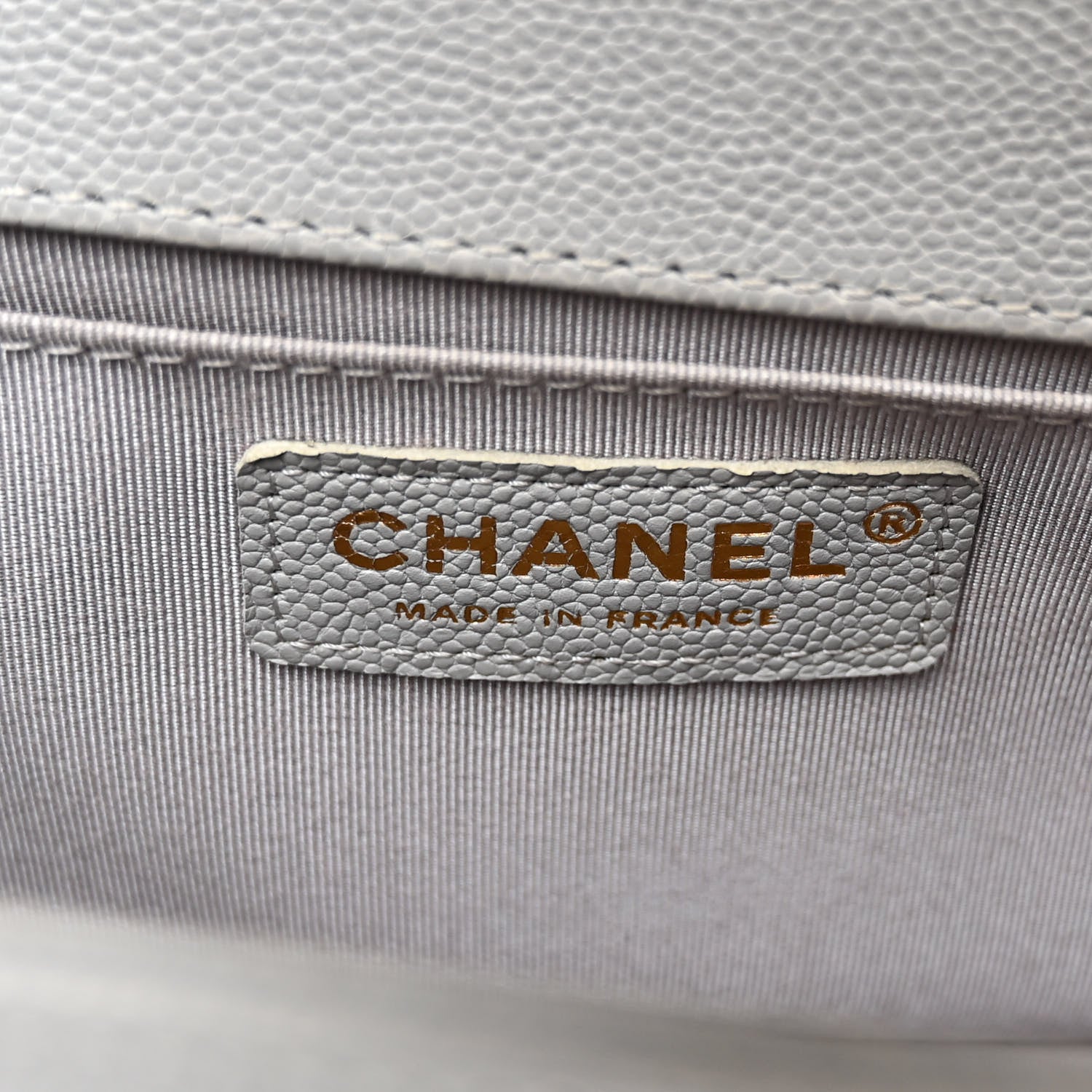 Chanel Caviar Quilted Medium Boy Flap Light Grey 6 of 11