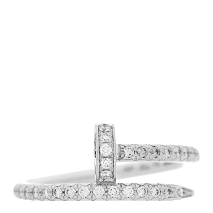 Cartier 18K White Gold Diamond Juste Un Clou Paved Ring 47 4 1 of 5