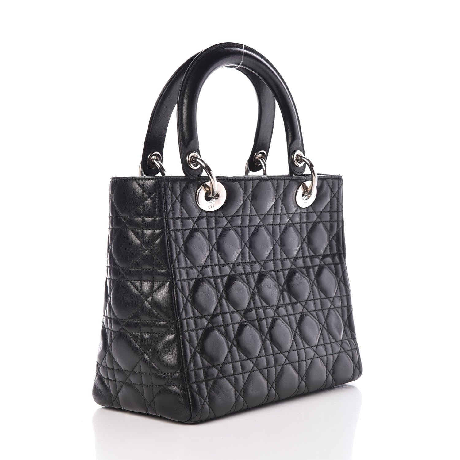 Christian Dior Lambskin Cannage Medium Lady Dior Black 3 of 8