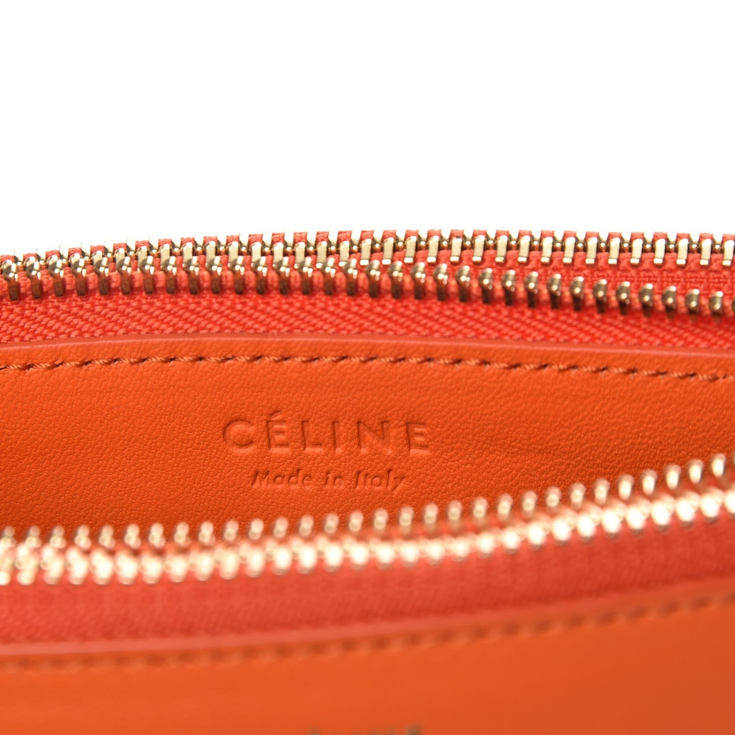 Celine Lambskin Small Trio Crossbody Bag Bright Orange 6 of 7